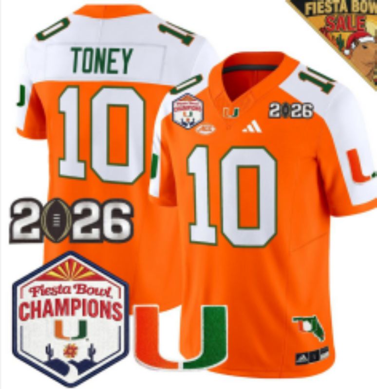 Men 2026 Miami Hurricanes #10 Toney Orange 3th generations Nike Limited NCAA Jersey 01->ncaa teams->NCAA Jersey